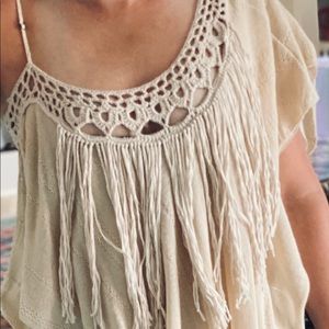 Free People fringe blouse